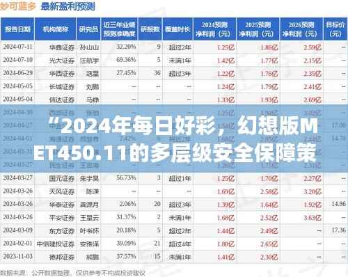 “2024年每日好彩,幻想版MET450.11的多层级安全保障策略”