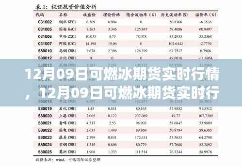 12月09日可燃冰期货实时行情详解与交易策略指南