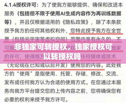 非独家可转授权，独家授权可以转授权吗 